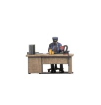 Bahnbeamter am Schreibtisch