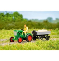 N Deutz-Schlepper F1M414 mit Anhänger