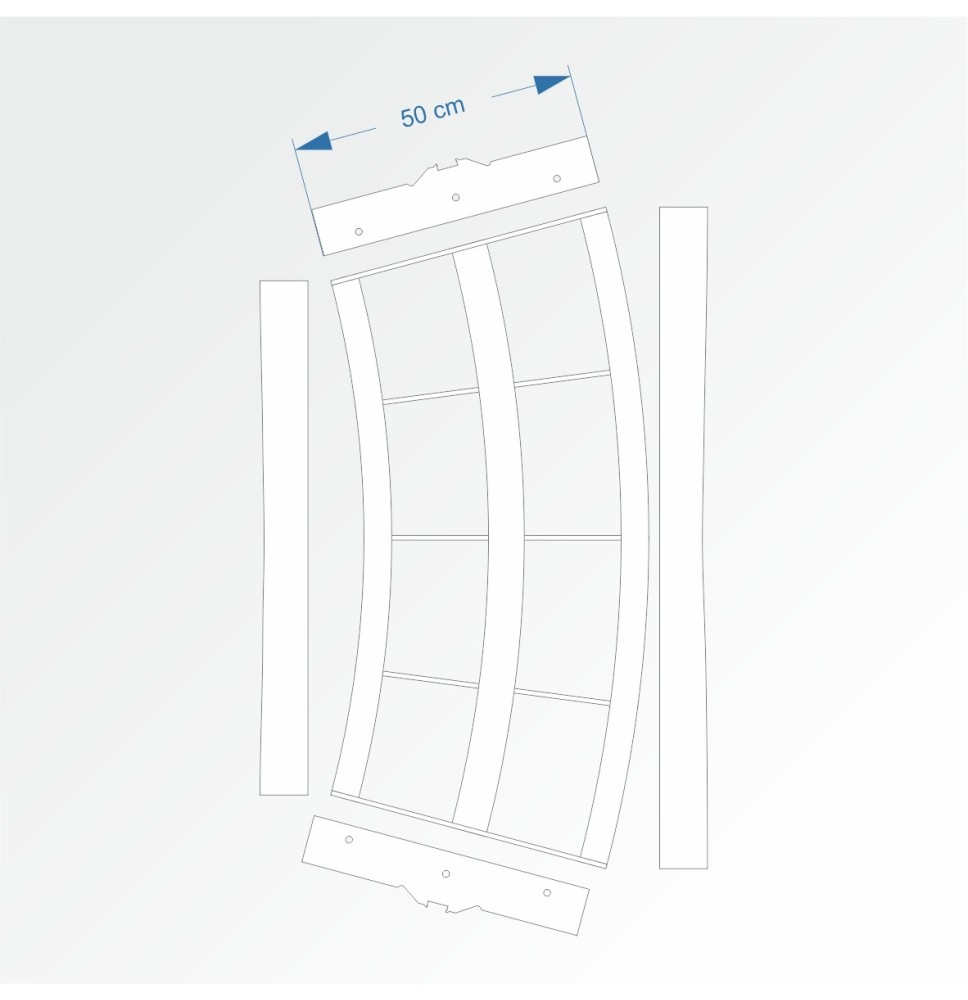 Modul mit Bogenradius 200 cm 30° – Endkopfteil E96 und E96