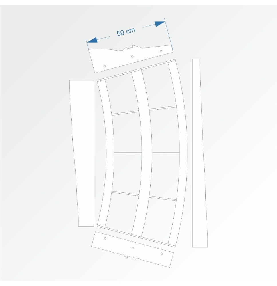 Modul mit Bogenradius 200 cm 30° – Endkopfteil B96 und F96