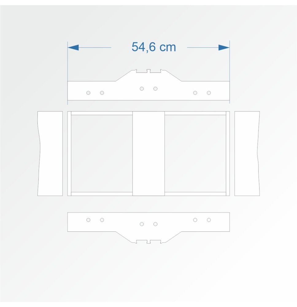 Modul gerade zweigleisig 30 cm – Endkopfteil 2D99 und 2D99