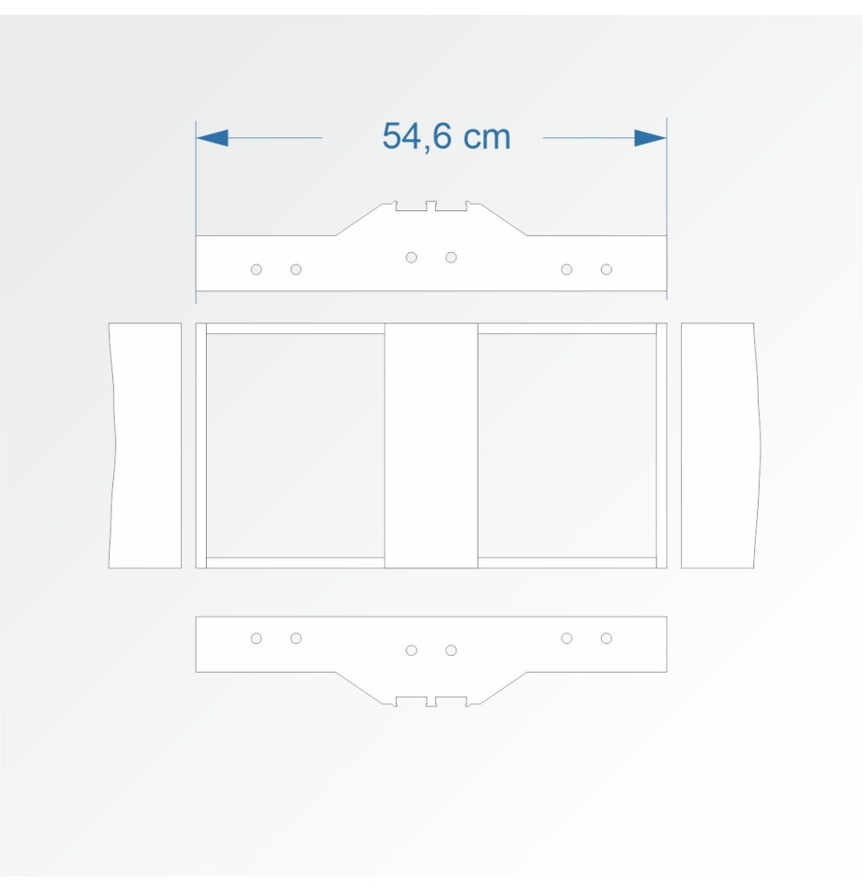 Modul gerade zweigleisig 30 cm – Endkopfteil 2D99 und 2D99