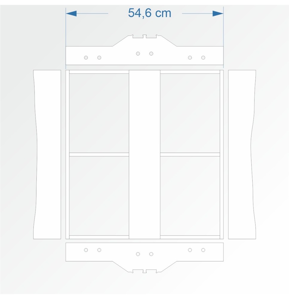 Modul gerade zweigleisig 60 cm – Endkopfteil 2D99 und 2D99
