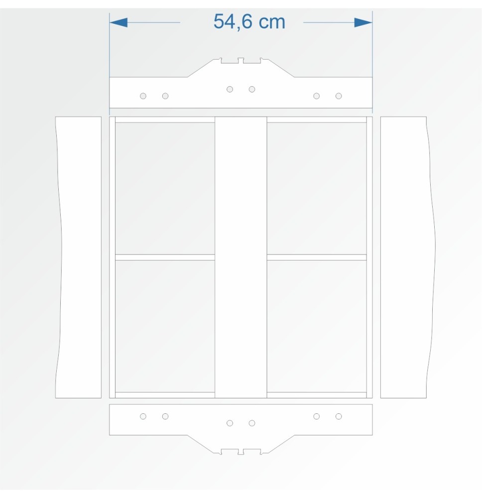 Modul gerade zweigleisig 60 cm – Endkopfteil 2D99 und 2D99
