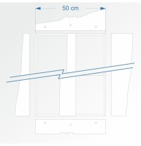 Modul gerade mit Übergang zu zweigleisigem Bahnhof 90 cm – Endkopfteil B96 und Bahnhof