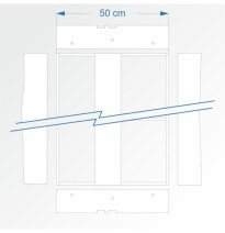 Modul gerade zweigleisig Bahnhof 90 cm – Endkopfteil Bahnhof und Bahnhof