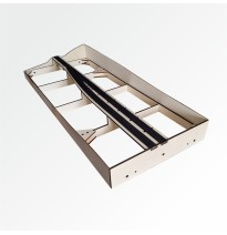 Modul gerade mit Übergang zu zweigleisigem Bahnhof 120 cm – Endkopfteil B96 und Bahnhof