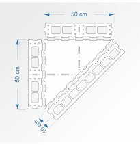 Unterbau-Bausatz für Modelleisenbahn 50x50 cm – Eckmodul 90°
