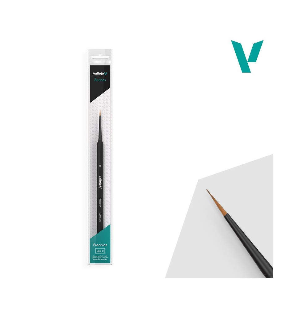 Vallejo Precision Round Synthetic Brush Triangular Handle No. 0