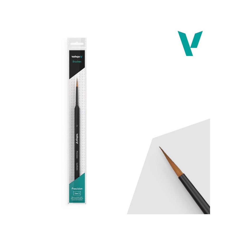Vallejo Precision Round Synthetic Brush Triangular Handle No. 2