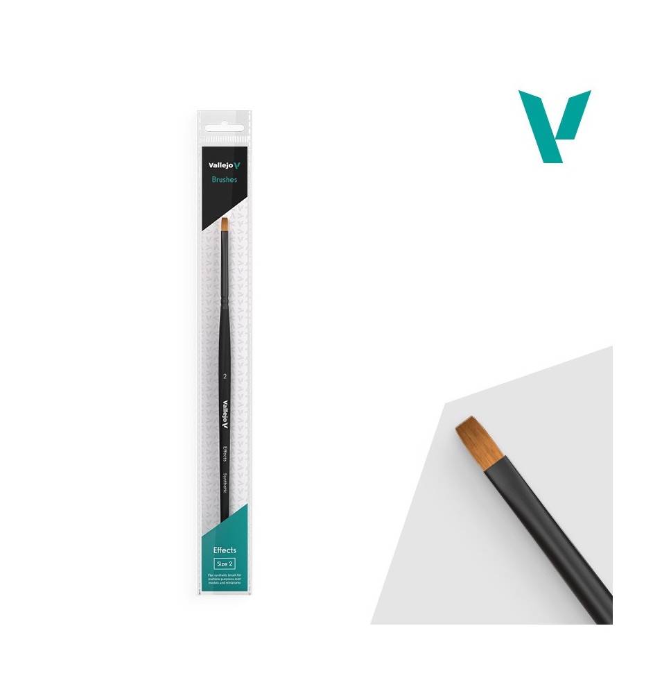 Vallejo Effects Flat Rectangular Synthetic Brush No. 2