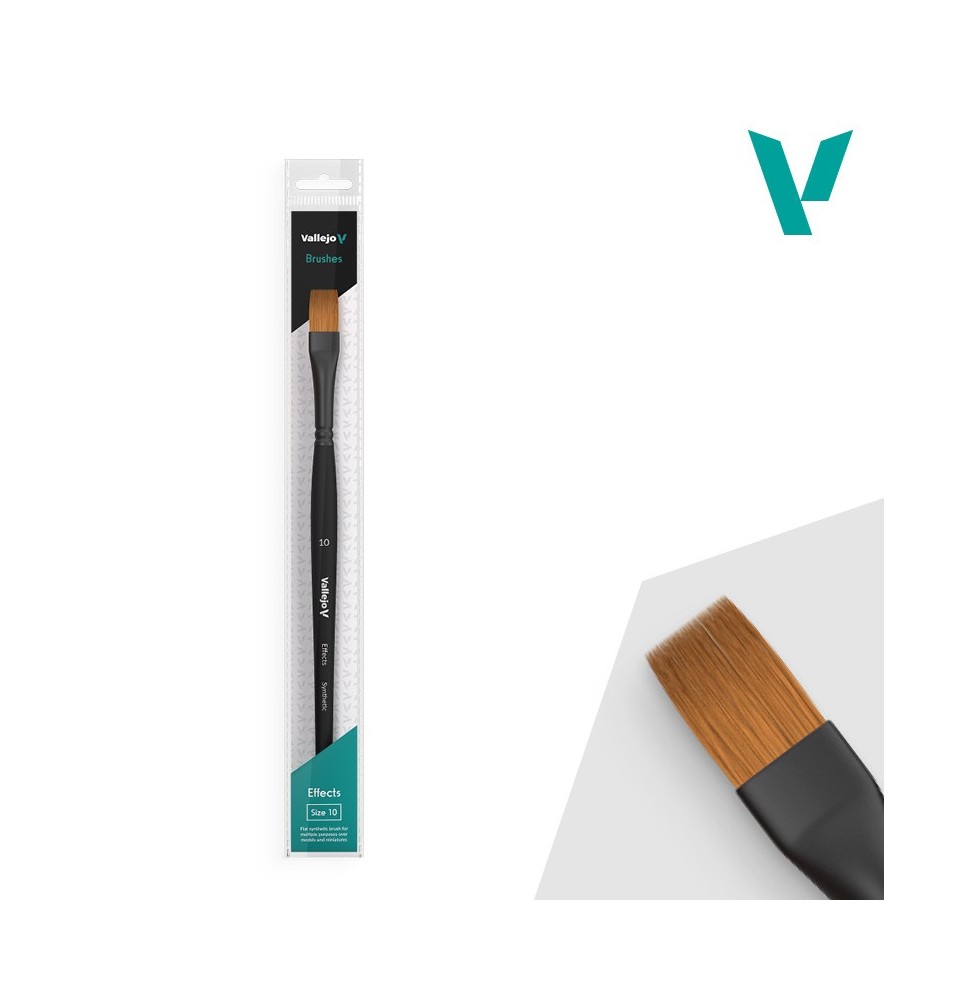 Vallejo Effects Flat Rectangular Synthetic Brush No. 10
