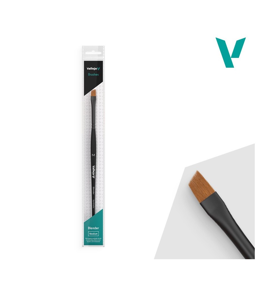 Vallejo Blender Flat Angled Synthetic Brush Medium