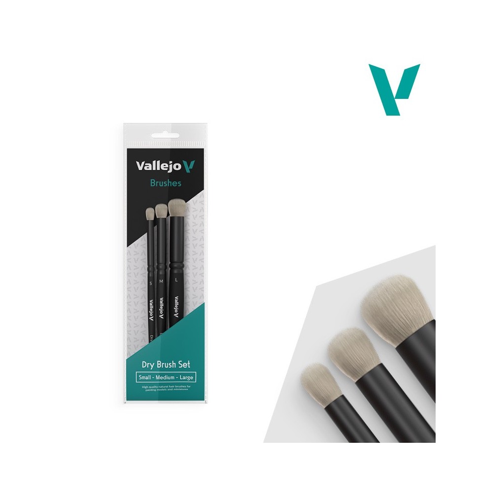 Vallejo Dry Brush Natural Hair Set (S