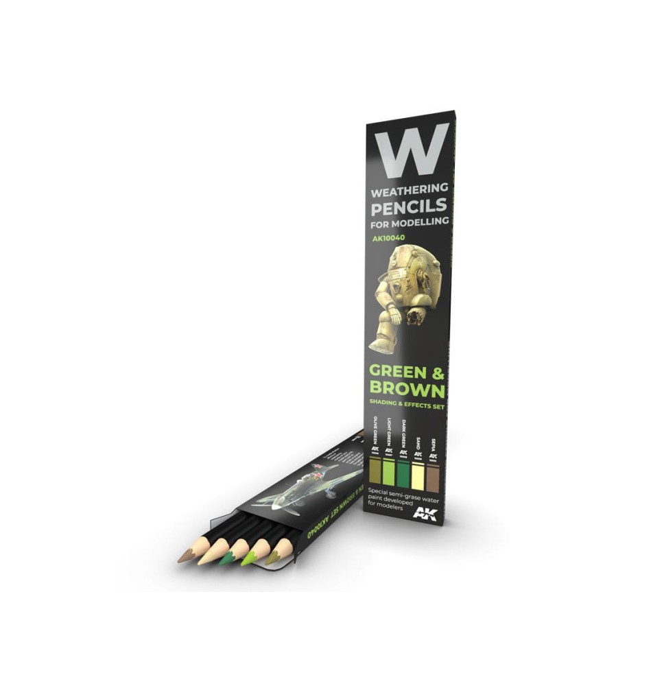 Watercolor Pencil Set – Green And Brown