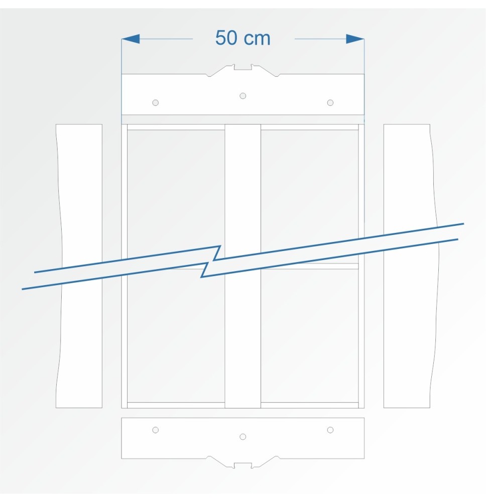Modulbausatz gerade 90 cm – Endkopfteil E96 und E96